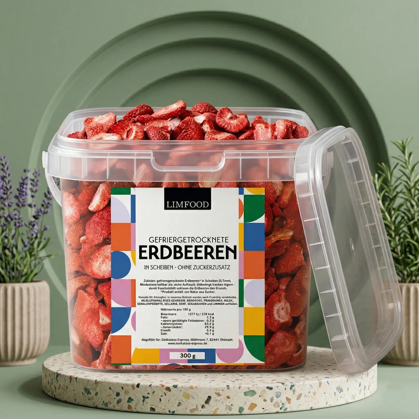 Gefriergetrocknete Erdbeeren in Scheiben LIMFOOD