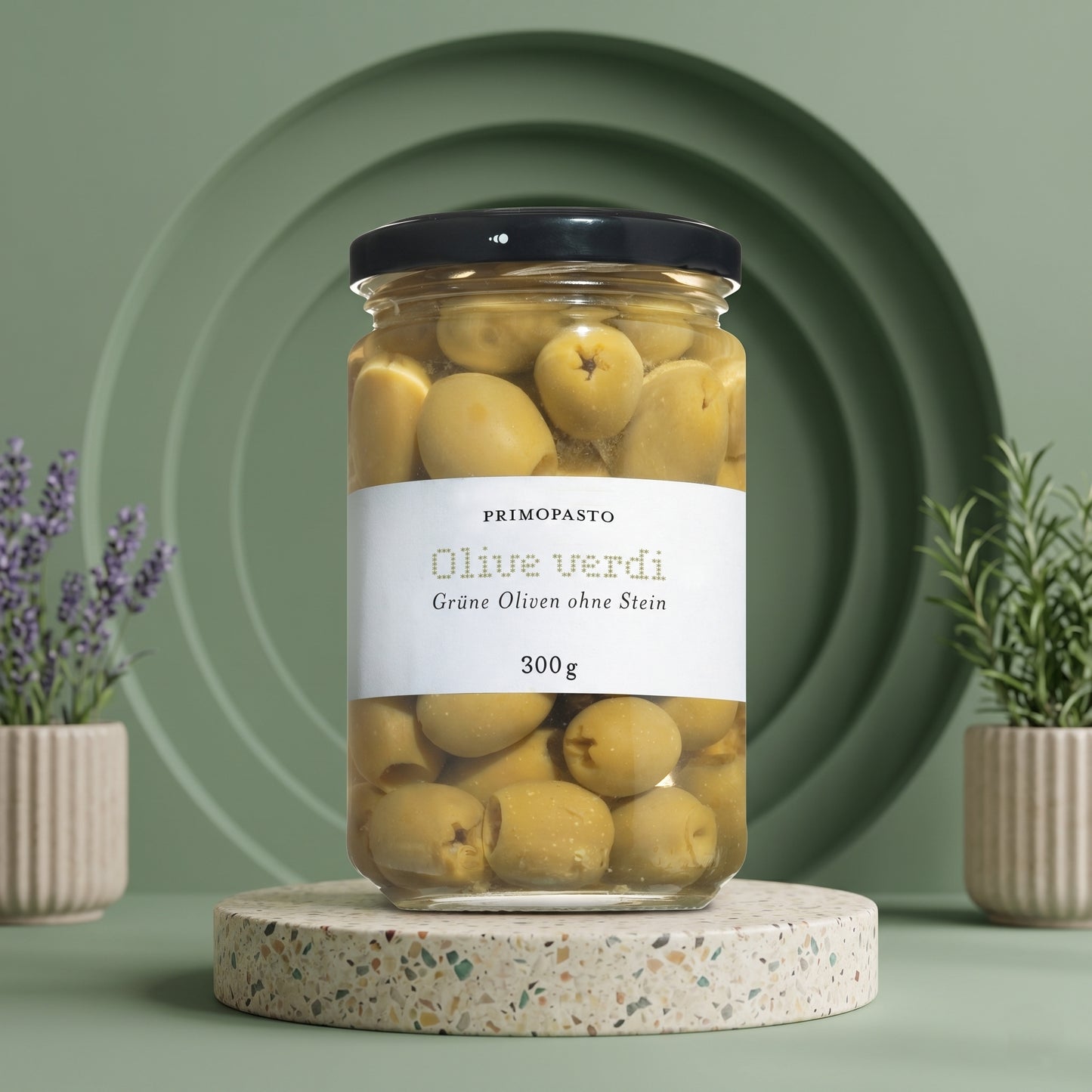 Grüne Oliven ohne Stein (Olive verdi snocciolate)