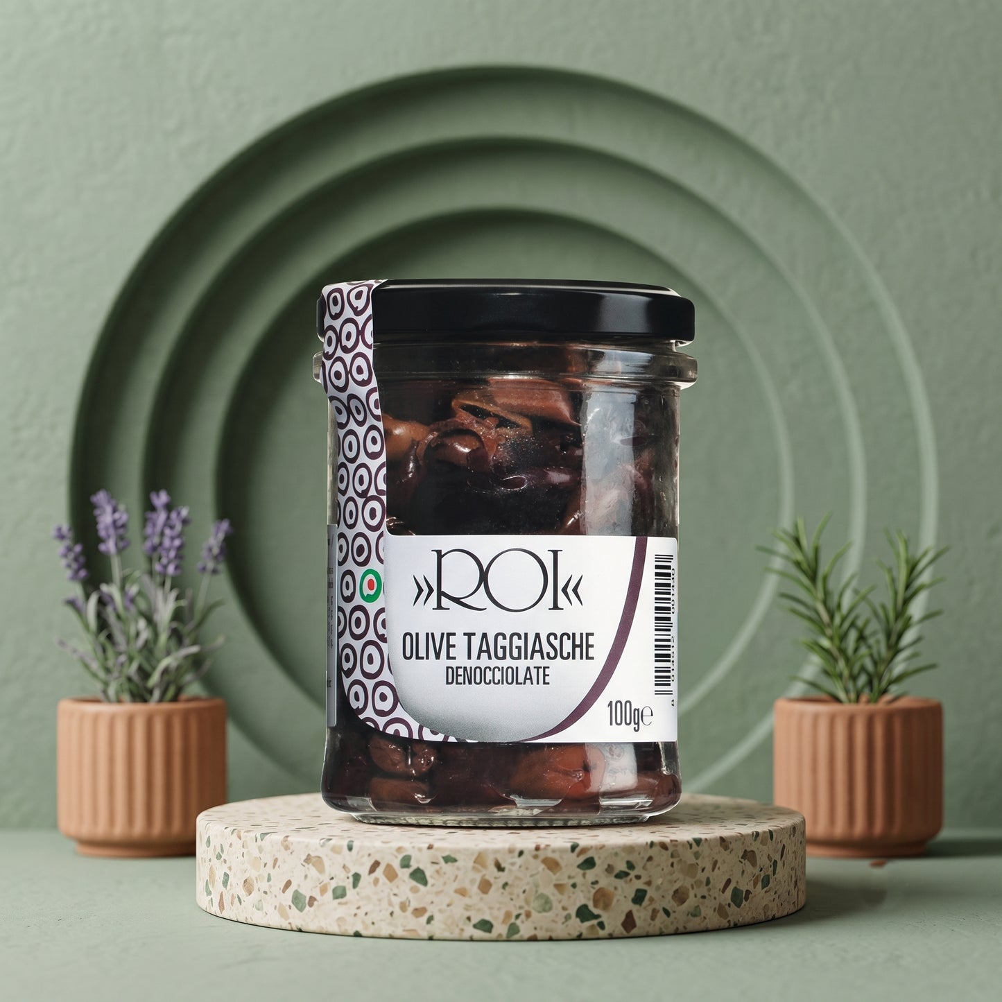 OLIO ROI Taggiasca Oliven entsteint & getrocknet – Ligurische Premium-Oliven