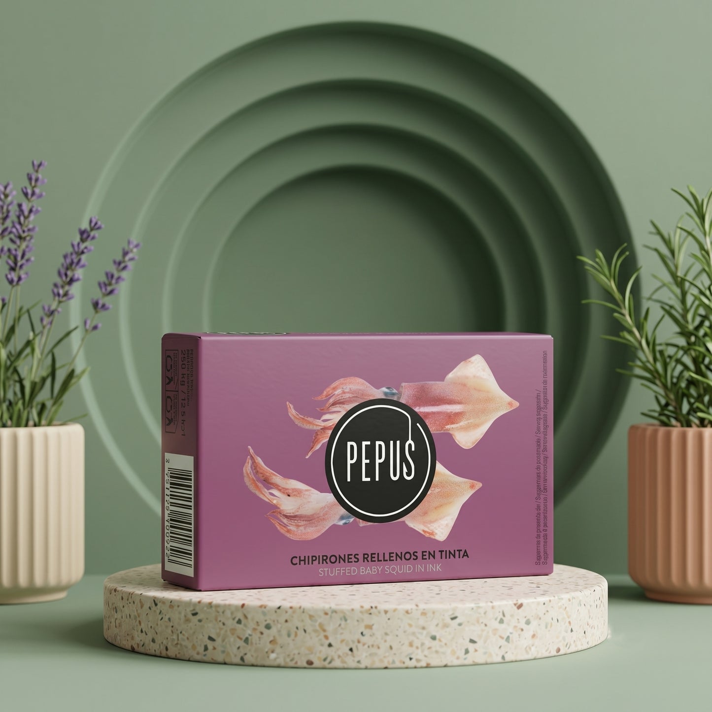 PEPUS Gefüllte Baby-Tintenfische in eigener Tinte 115g – Spanische Spezialität