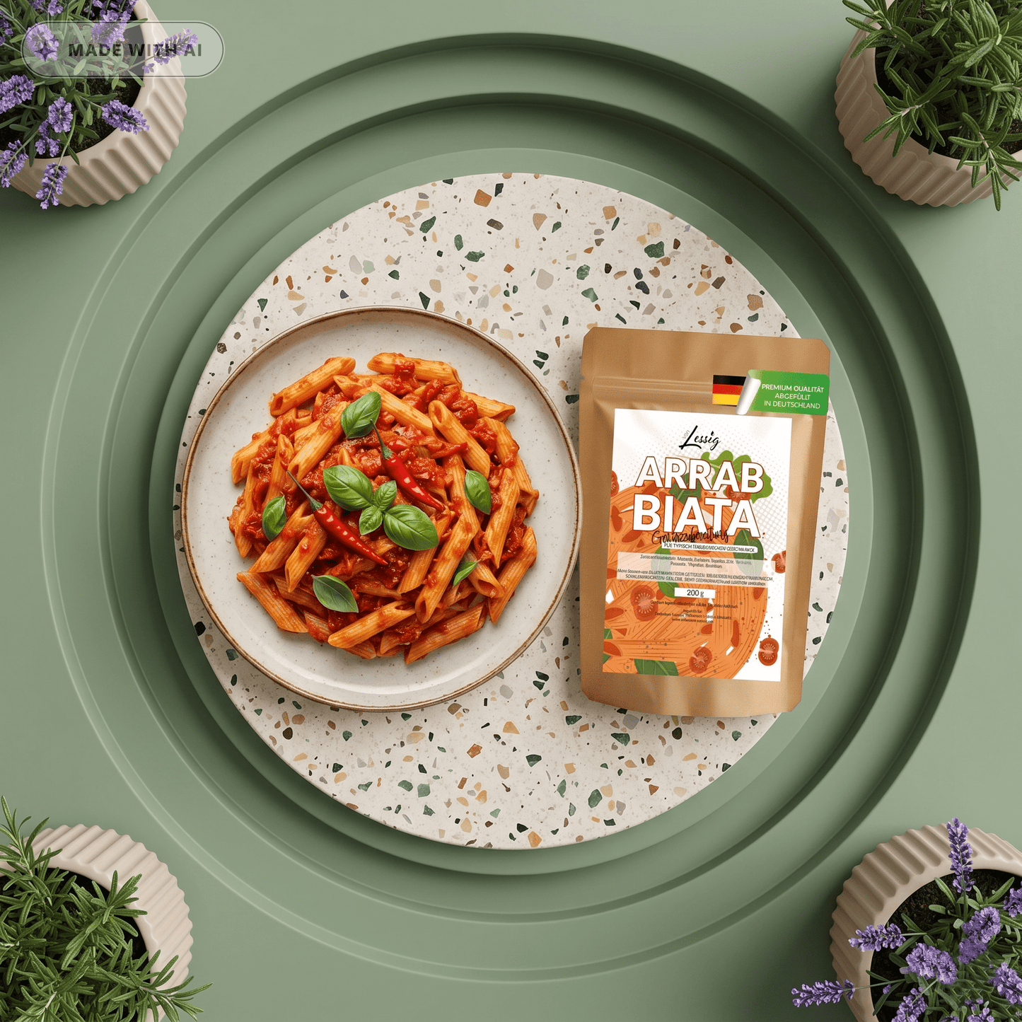 Arrabbiata Gewürz von LESSIG - Italienischer Flair für Ihre Küche - Delikatess Express