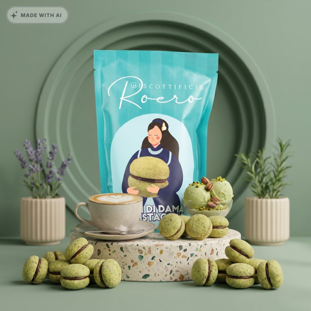 Baci di Dama mit Pistazie – Italienischer Doppelkeks - Delikatess Express
