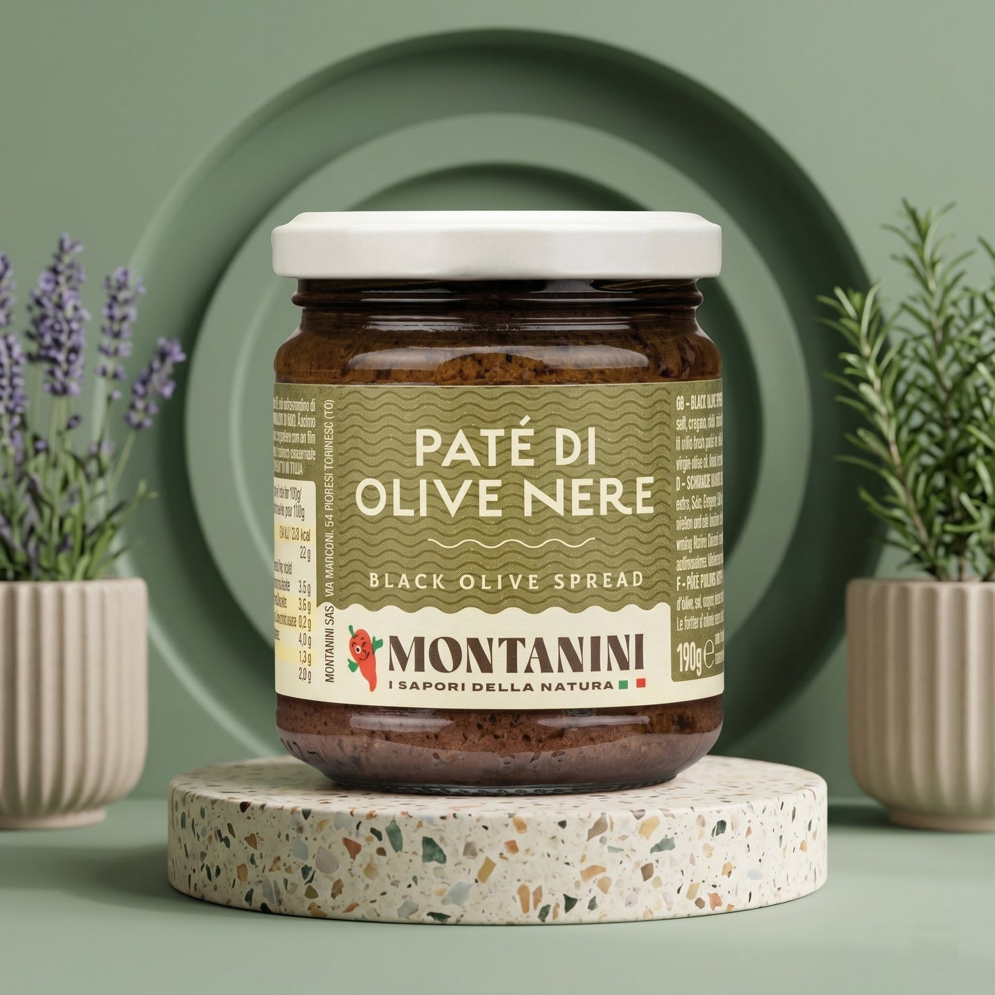 MONTANINI Schwarze Olivenpaste 190g – Würzige Antipasti-Tapenade aus Italien - Delikatess Express