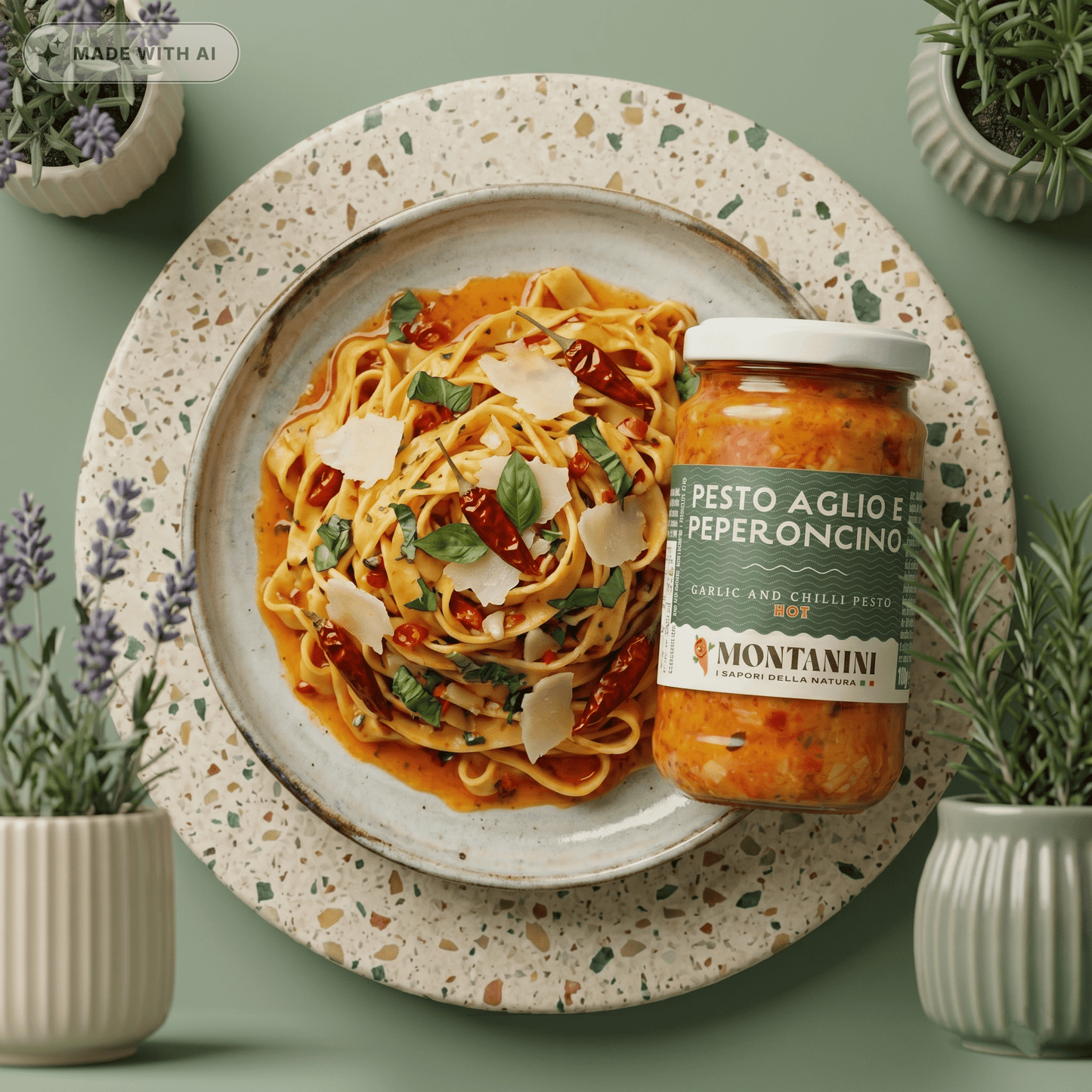 Pesto - Knoblauch & scharfe Paprika von MONTANINI - Delikatess Express