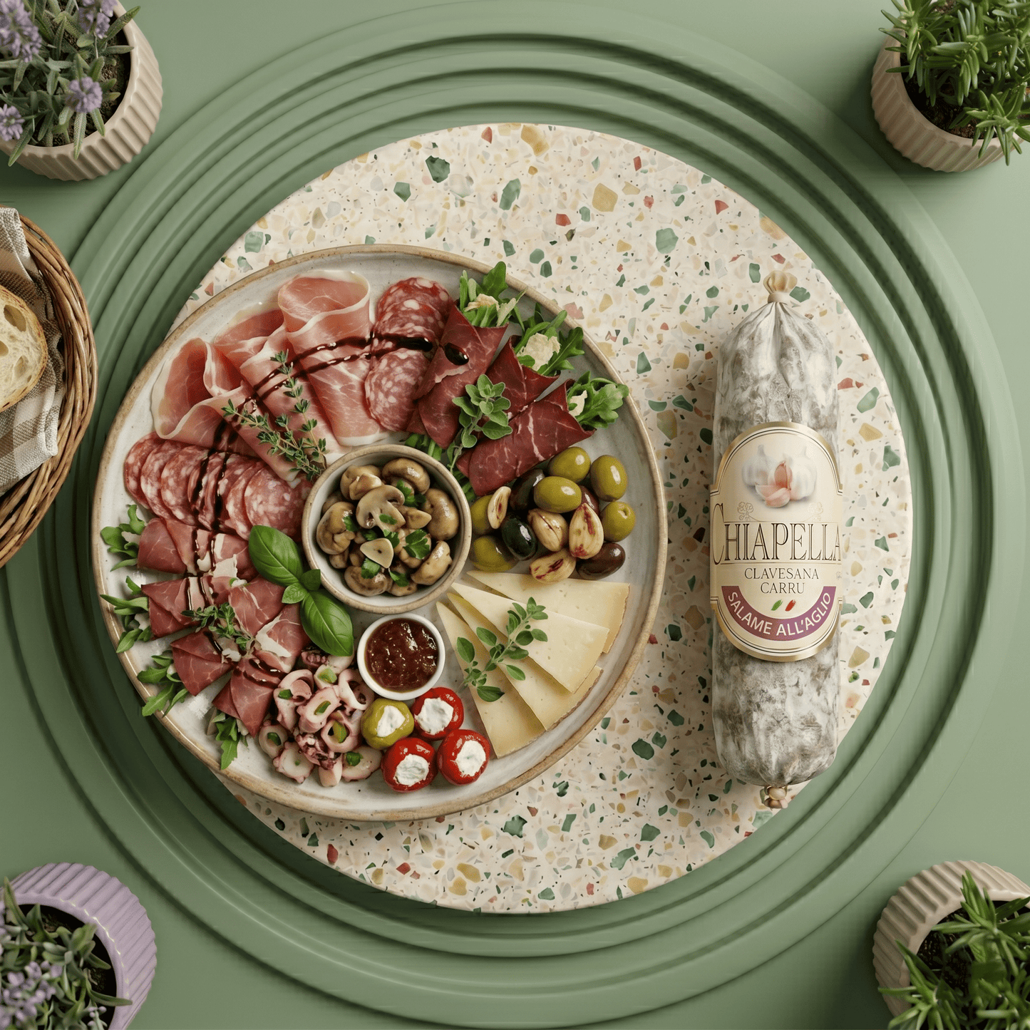 Salami mit Knoblauch - Knoblauchsalami von CHIAPELLA - Delikatess Express