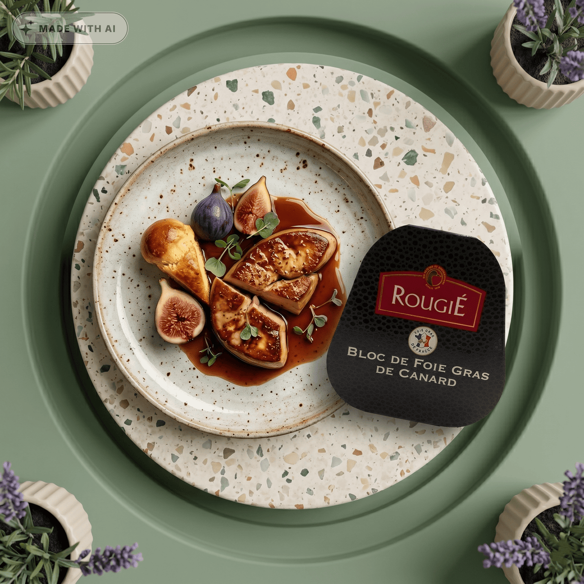 75g Entenleberblock mit Armagnac, Trapez Foie Gras ROUGIE - Delikatess Express