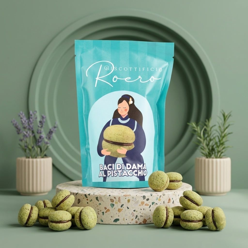 Baci di Dama mit Pistazie – Italienischer Doppelkeks