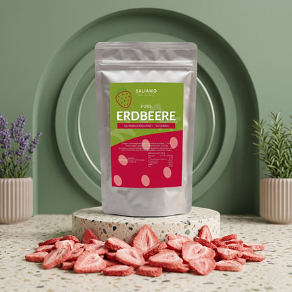 Saliamo Gefriergetrocknete Erdbeeren in Scheiben (300g) – Pure Erdbeerchips