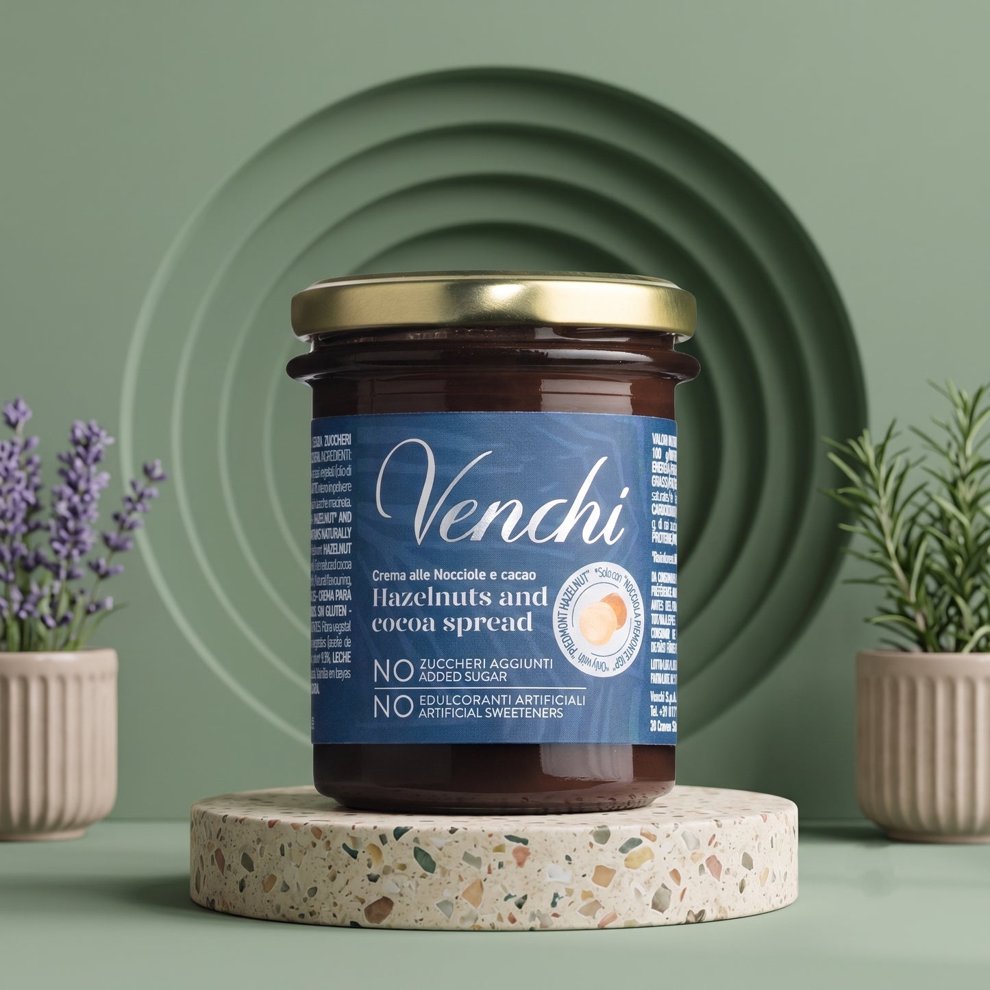 VENCHI Crema Nocciola ohne Zuckerzusatz 200g – Premium Haselnuss-Schoko-Streichcreme