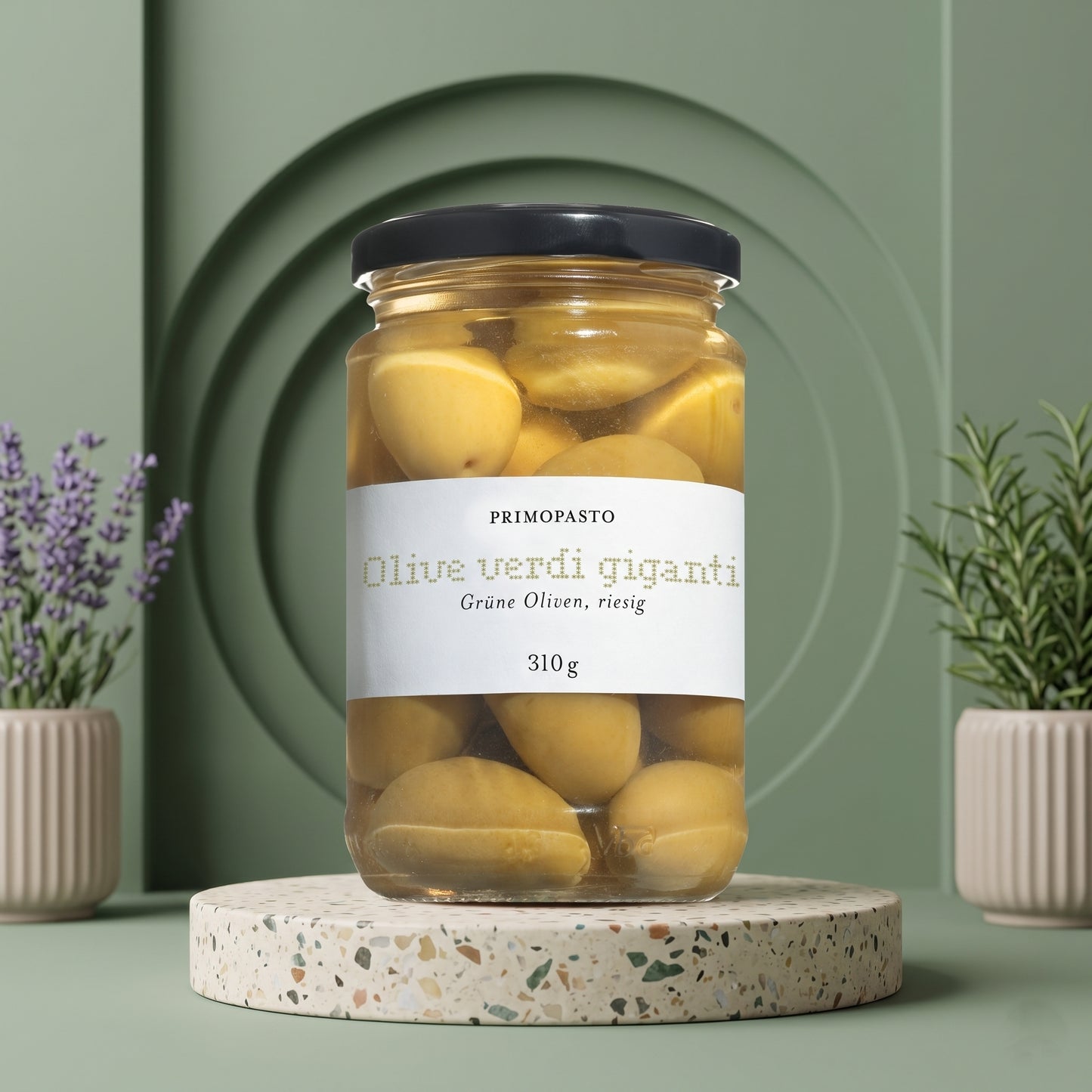 Grüne Riesenoliven (Olive verdi giganti)