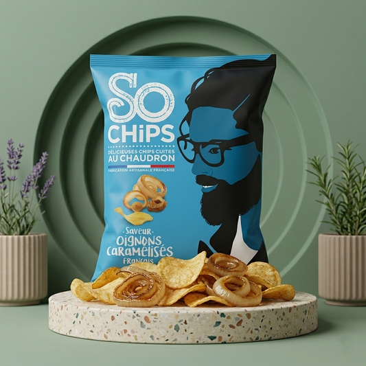 Kartoffelchips mit karamellisierten Zwiebeln - SO CHIPS
