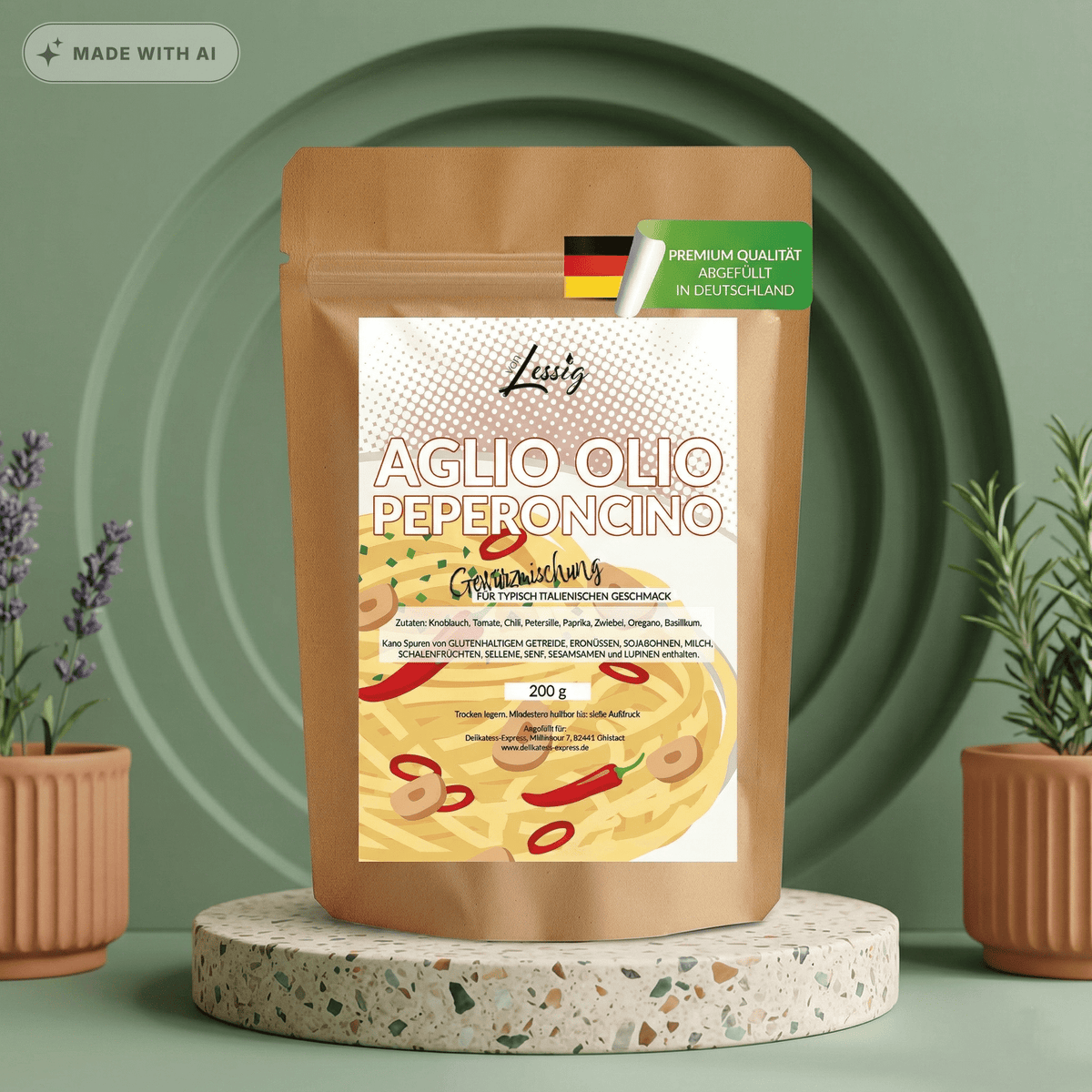 Aglio Olio Peperoncino Gewürz von LESSIG - Delikatess Express