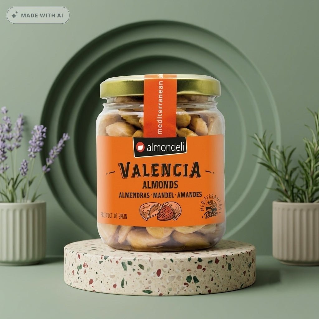 ALMONDELI Valencia Mandeln ohne Haut – Gekochte & gesalzene Premium-Mandeln - Delikatess Express