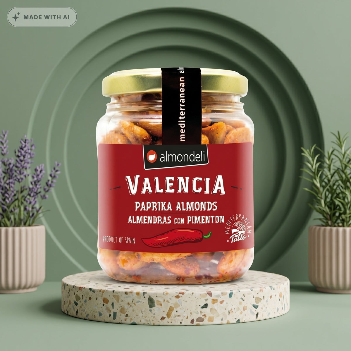 ALMONDELI Valencia Mandeln – scharfe Paprika (125g) - Delikatess Express
