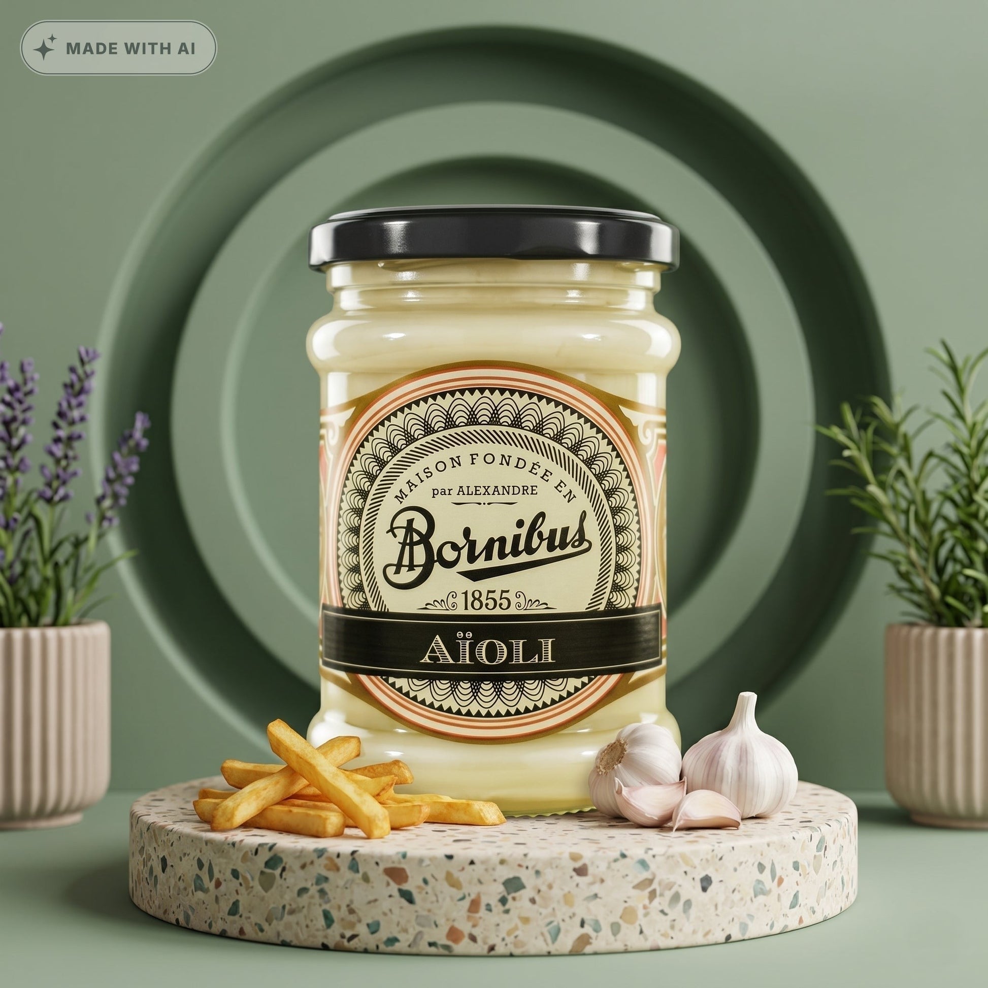 Bornibus Aïoli (220g) – Original französische Knoblauchmayonnaise - Delikatess Express