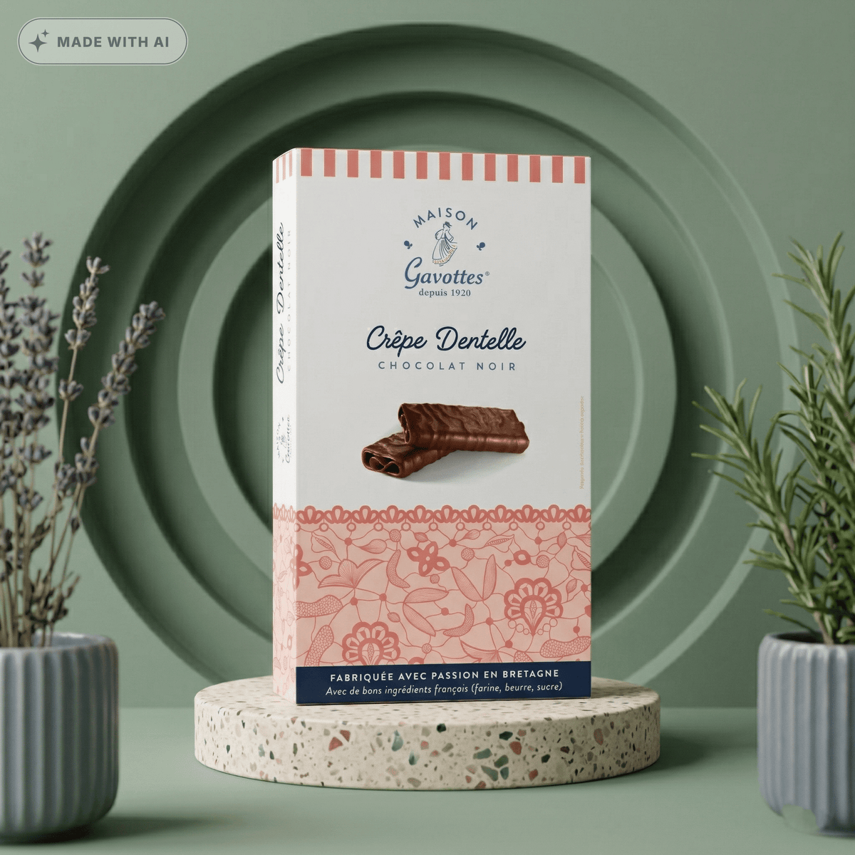 Crêpes Dentelles mit Zartbitterschokolade von MAISON GAVOTTES - Delikatess Express
