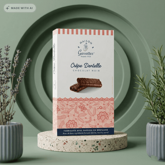Crêpes Dentelles mit Zartbitterschokolade von MAISON GAVOTTES - Delikatess Express