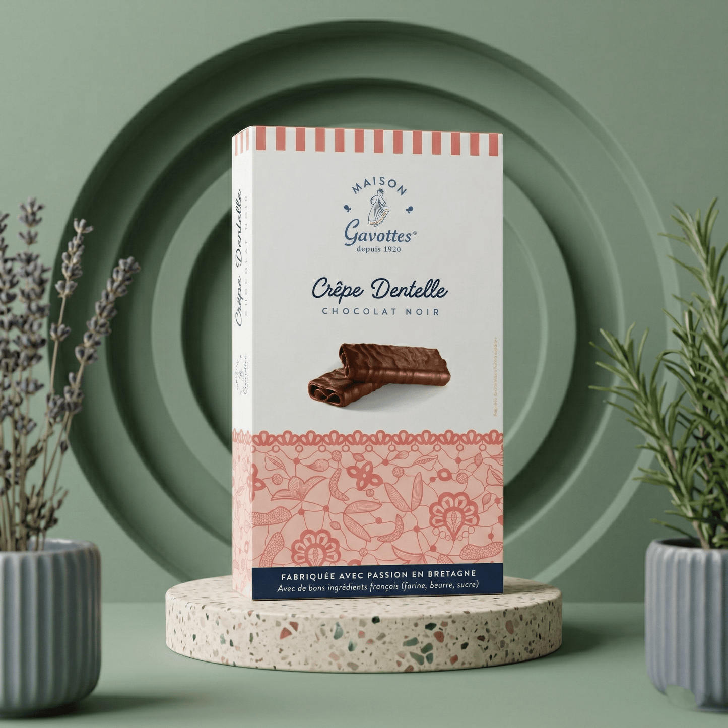 Crêpes Dentelles mit Zartbitterschokolade von MAISON GAVOTTES - Delikatess Express
