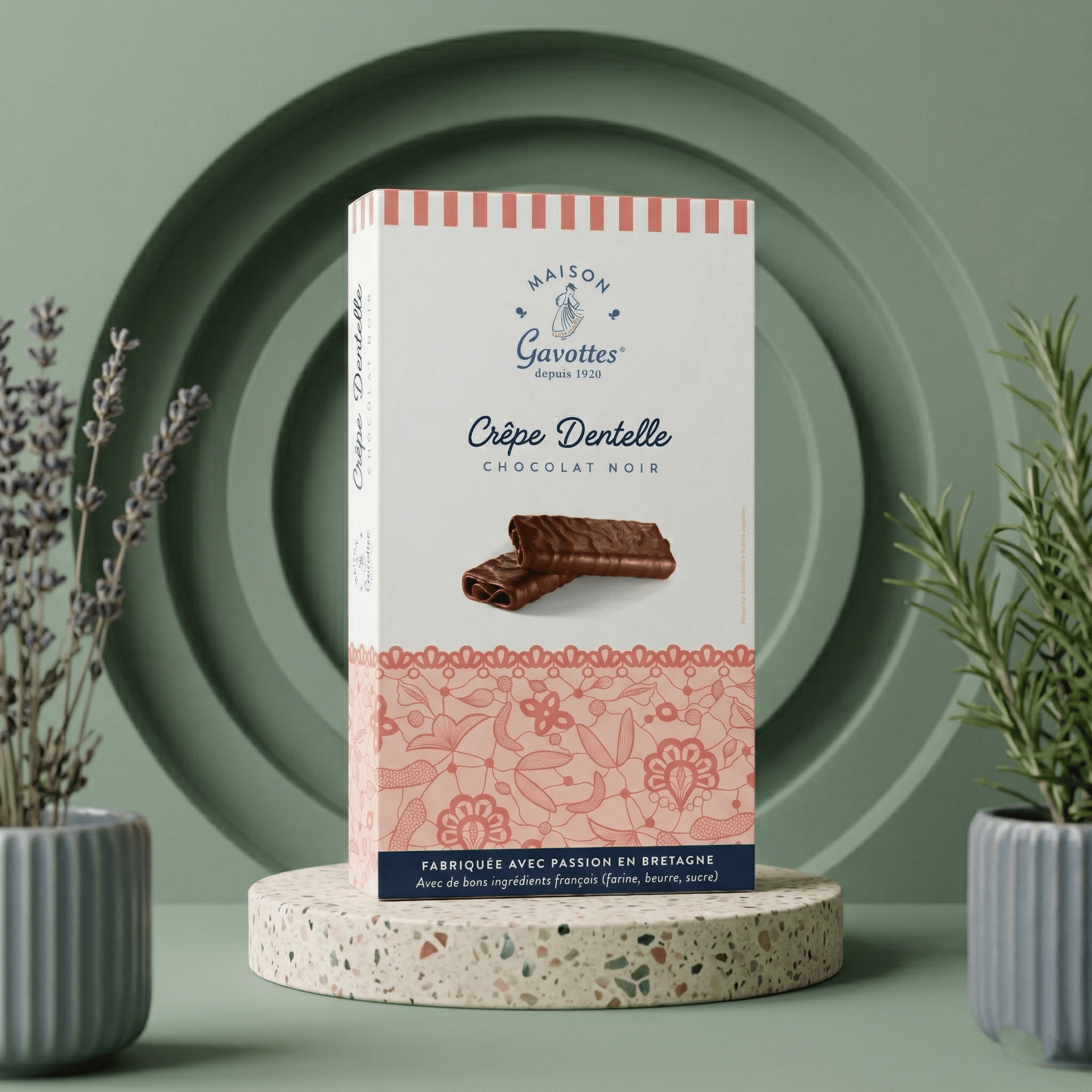 Crêpes Dentelles mit Zartbitterschokolade von MAISON GAVOTTES - Delikatess Express