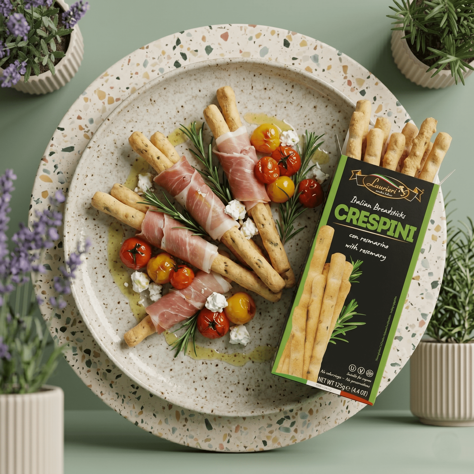 Crespini - Grissini Rosmarin 125g - Delikatess Express