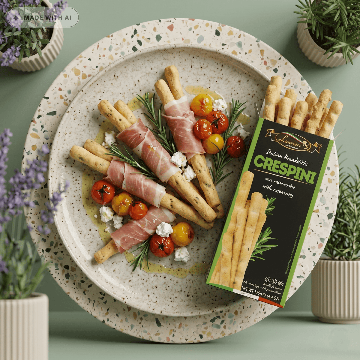 Crespini - Grissini Rosmarin 125g - Delikatess Express