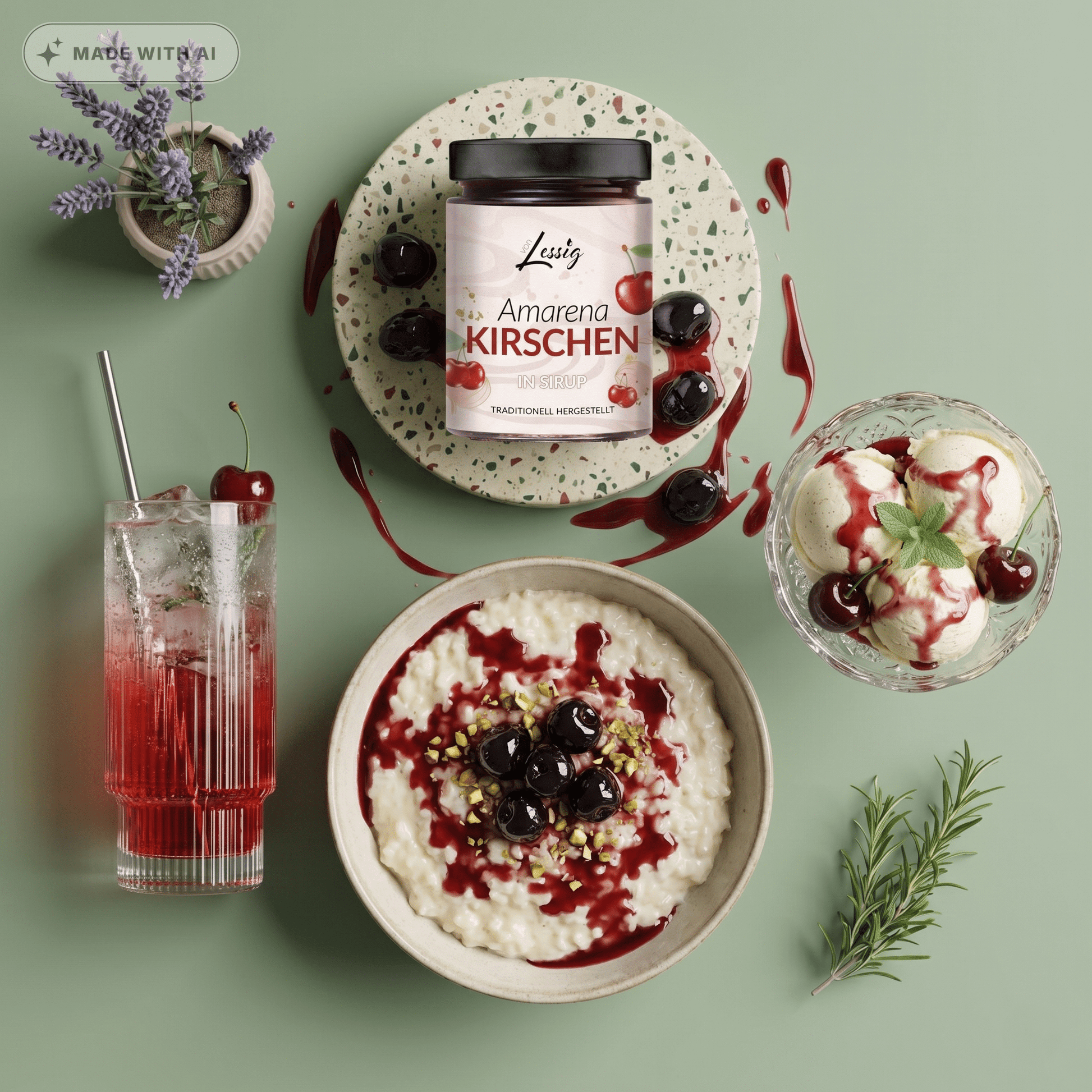Delikate Maraschino Amarena Kirschen LESSIG - Delikatess Express