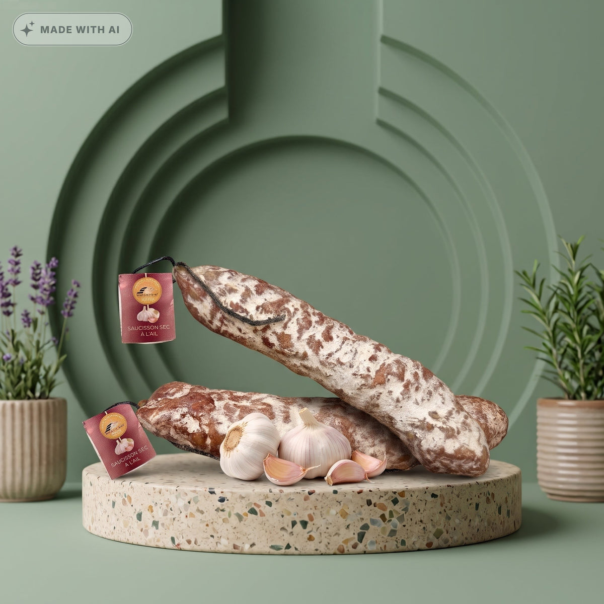 Französische Knoblauchsalami – Saucisson à l'ail (2 x 150g) - Delikatess Express
