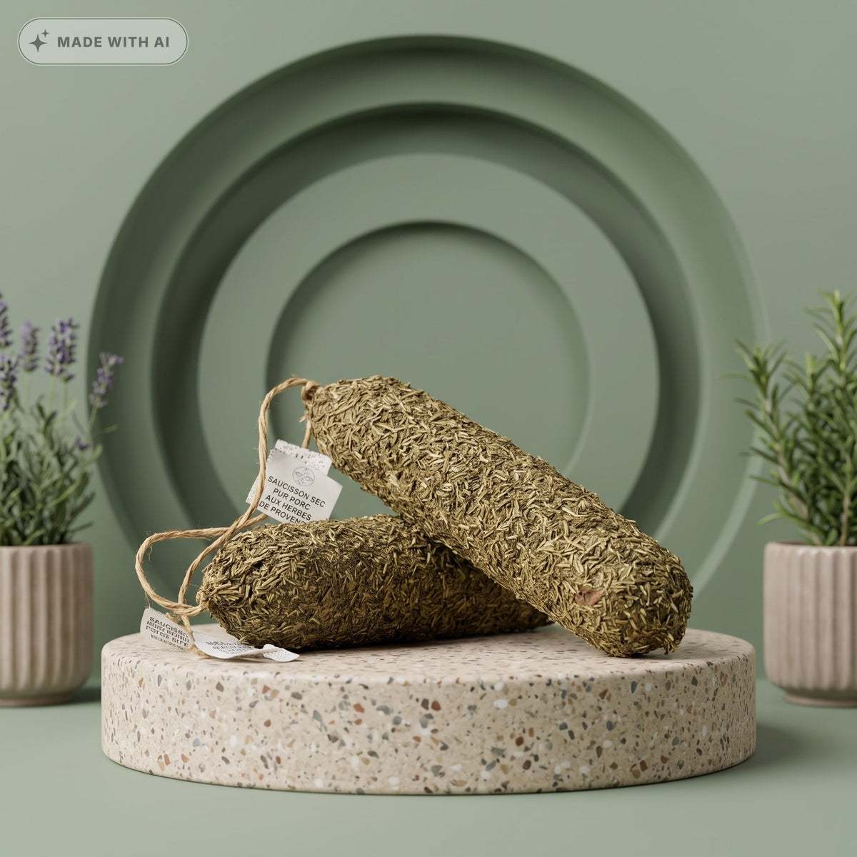 Französische Salami mit Kräutern der Provence (2x 150 g) – Saucisson aux herbes - Delikatess Express