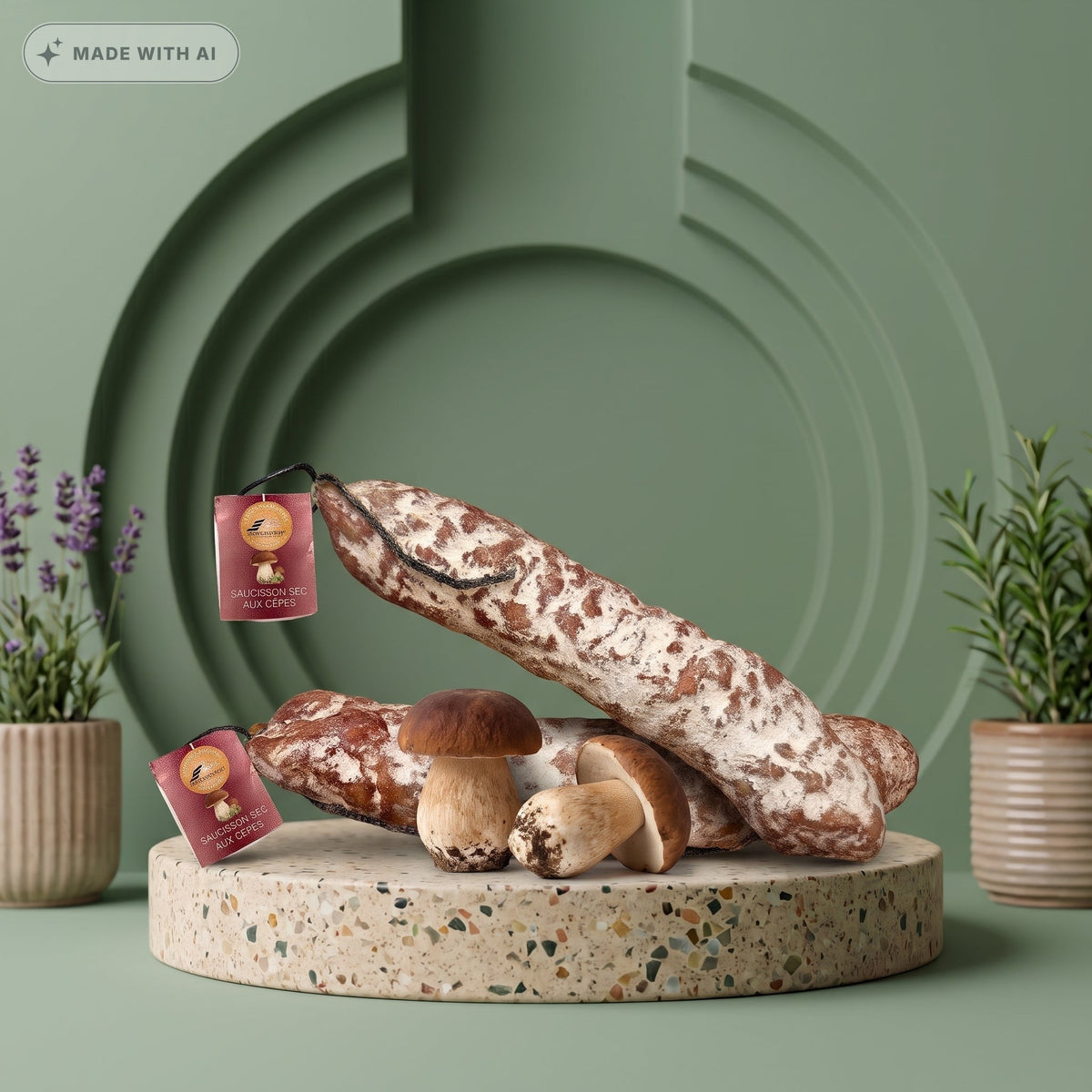 Französische Steinpilz-Salami – Saucisson aux cèpes (2 x 150g) - Delikatess Express