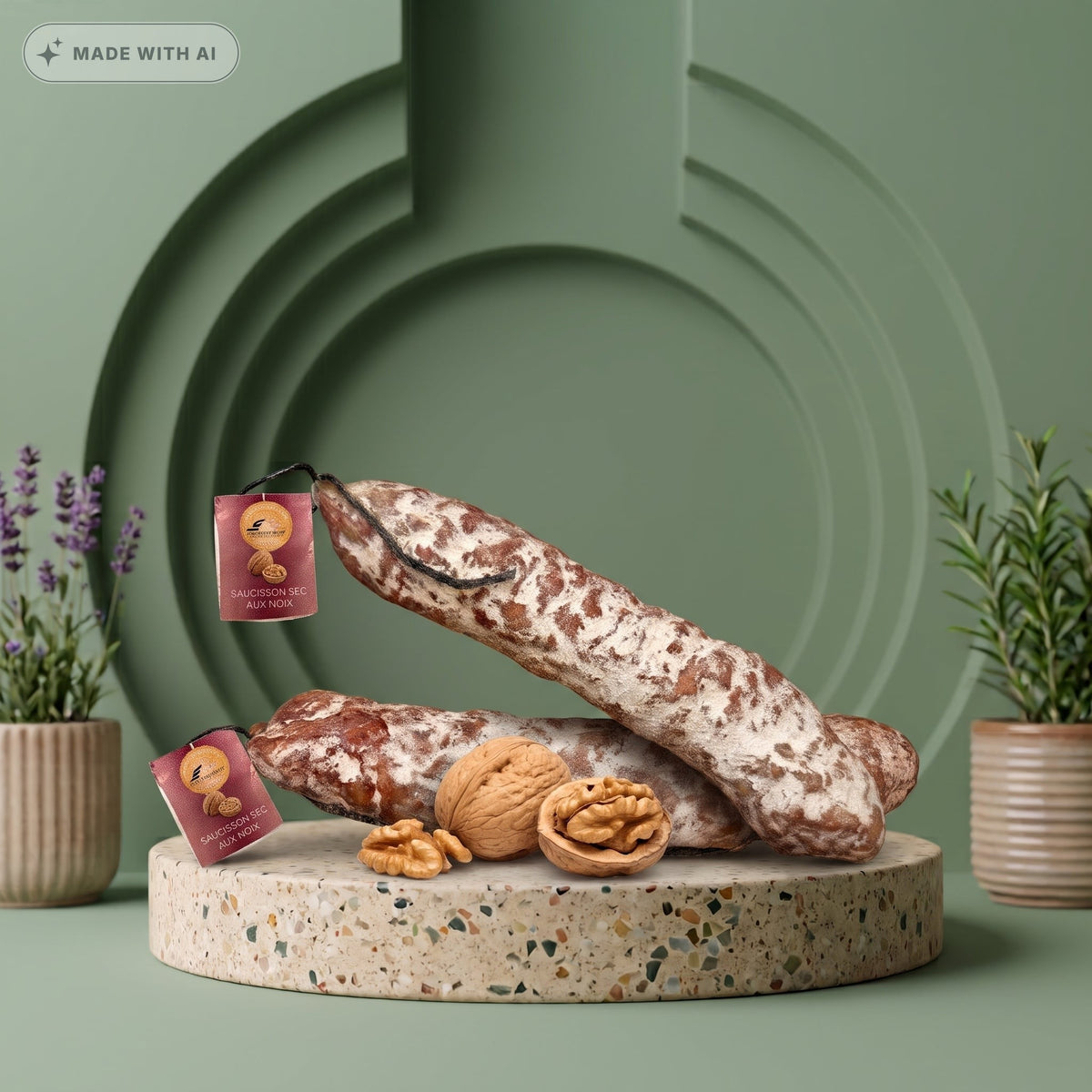 Französische Walnuss-Salami – Saucisson aux noix (2 x 150g) - Delikatess Express