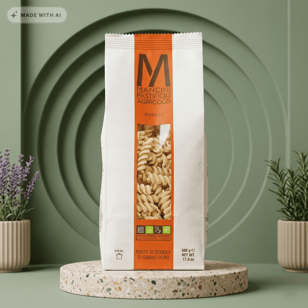 Fusilli gedrehte Nudeln, Hartweizenpasta von Pasta Mancini - Delikatess Express