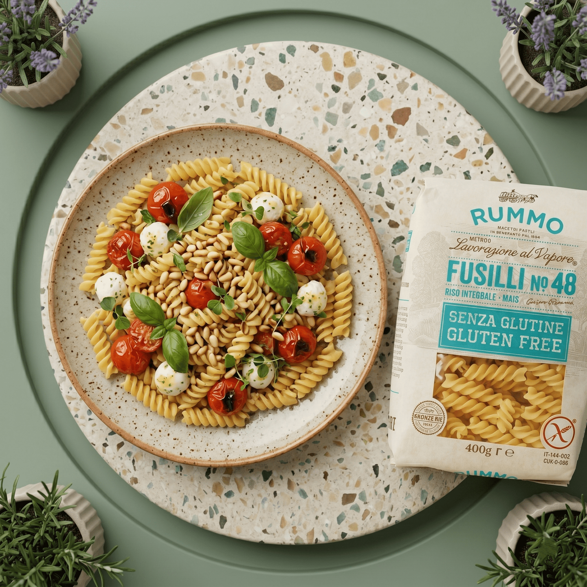 Fusilli N°48, glutenfrei - Nudeln aus Vollkornreis und Mais RUMMO - Delikatess Express