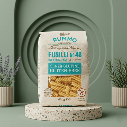 Fusilli N°48, glutenfrei - Nudeln aus Vollkornreis und Mais RUMMO - Delikatess Express