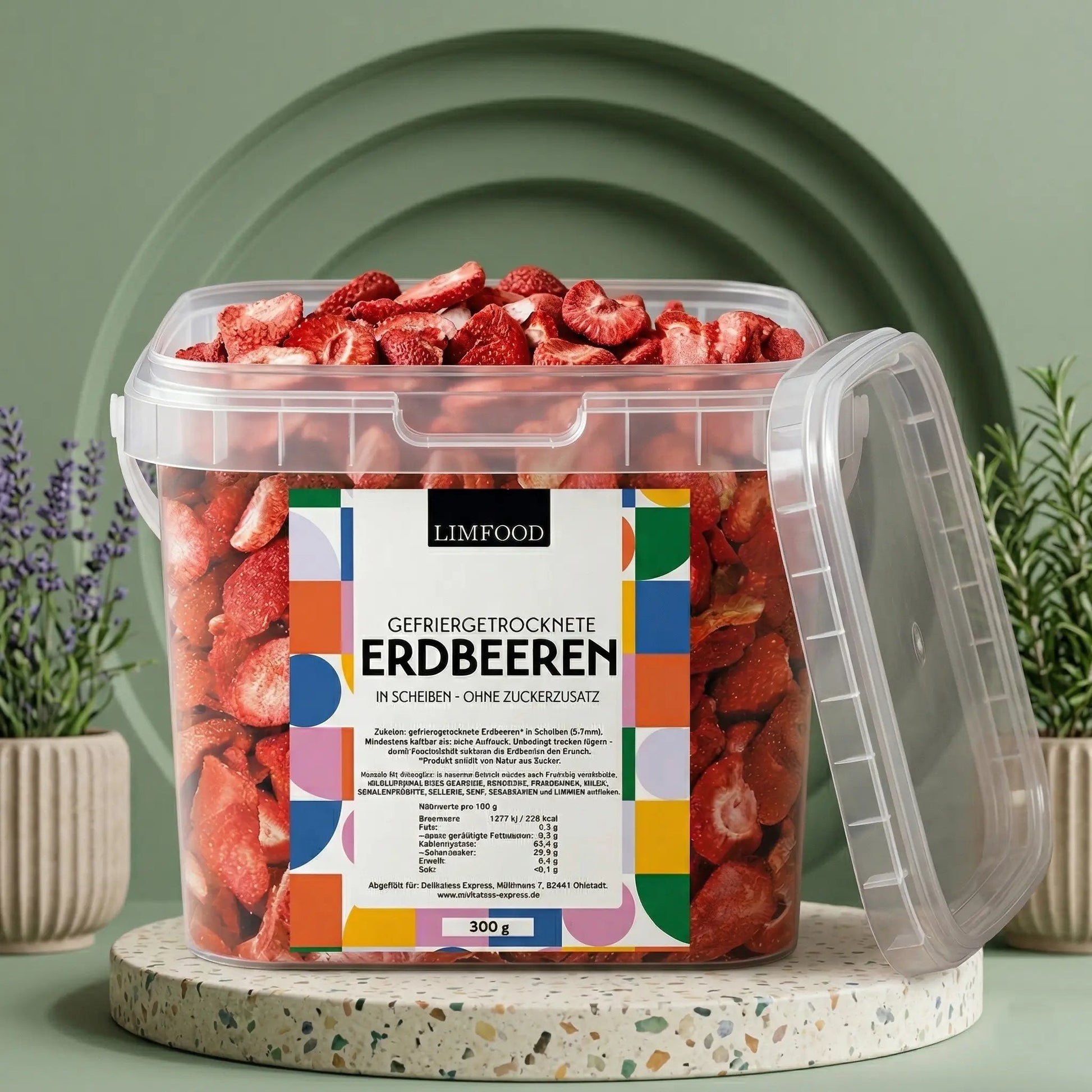 Gefriergetrocknete Erdbeeren in Scheiben LIMFOOD - Delikatess Express