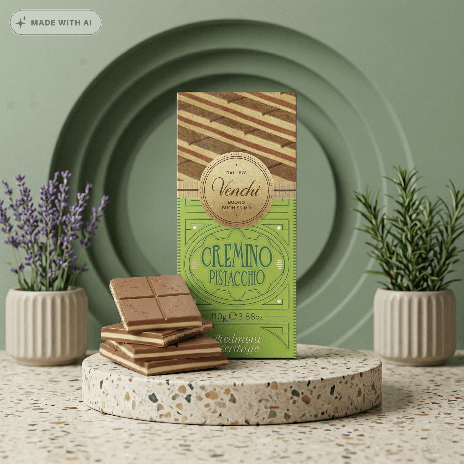 Gianduia-Pistazienschokolade, leicht gesalzen - Delikatess Express