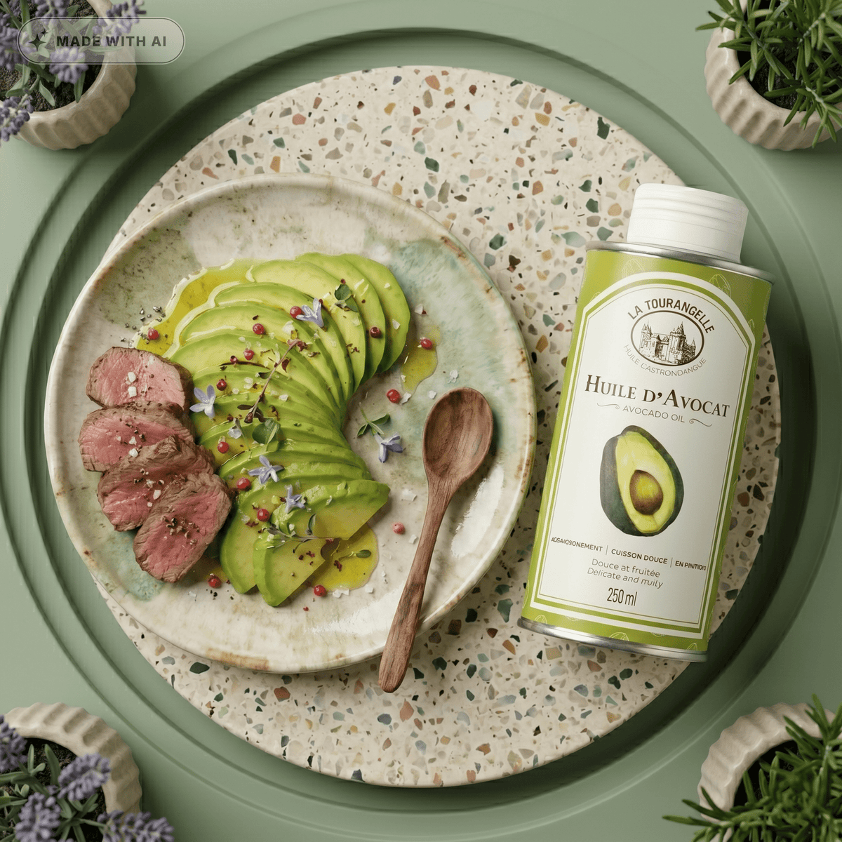 Kaltgepresstes natives Avocado Öl von LA TOURANGELLE - Delikatess Express