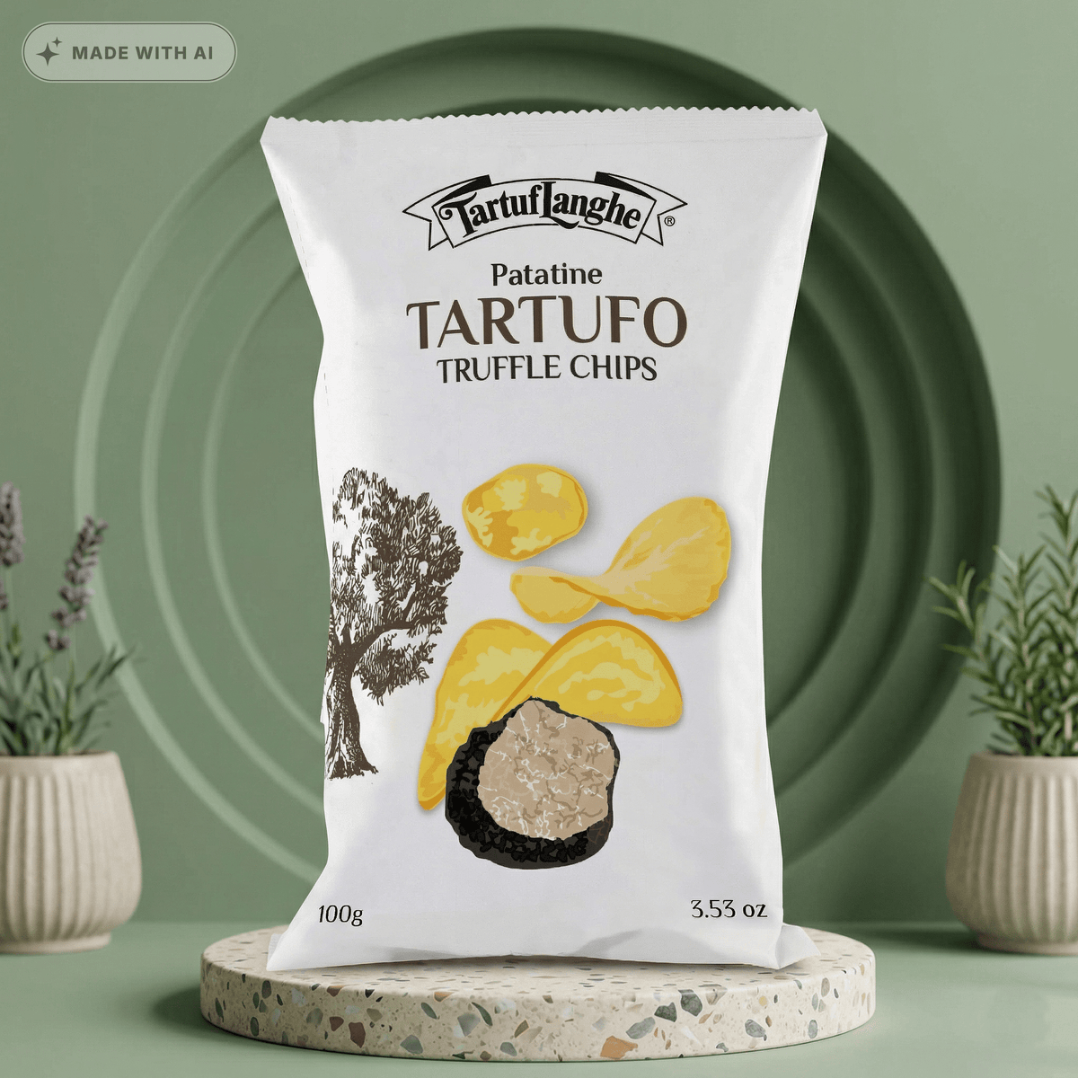 Kartoffelchips - Trüffelgeschmack - Trüffelchips von TARTUFLANGHE - Delikatess Express