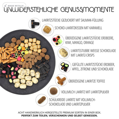 KNUD Lakritz Geschenkset 8-teilig – Premium Mix mit & ohne Schokolade - Delikatess Express