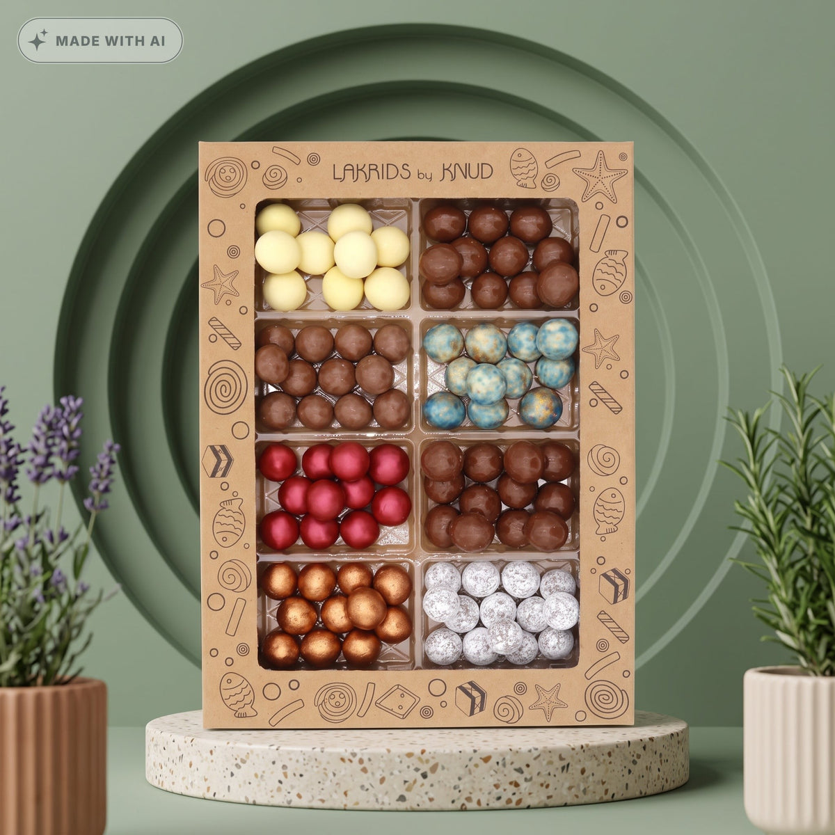Knud Lakritz Geschenkset Winter & Klassik (500 g) – 8 Schoko-Lakritzkugeln - Delikatess Express
