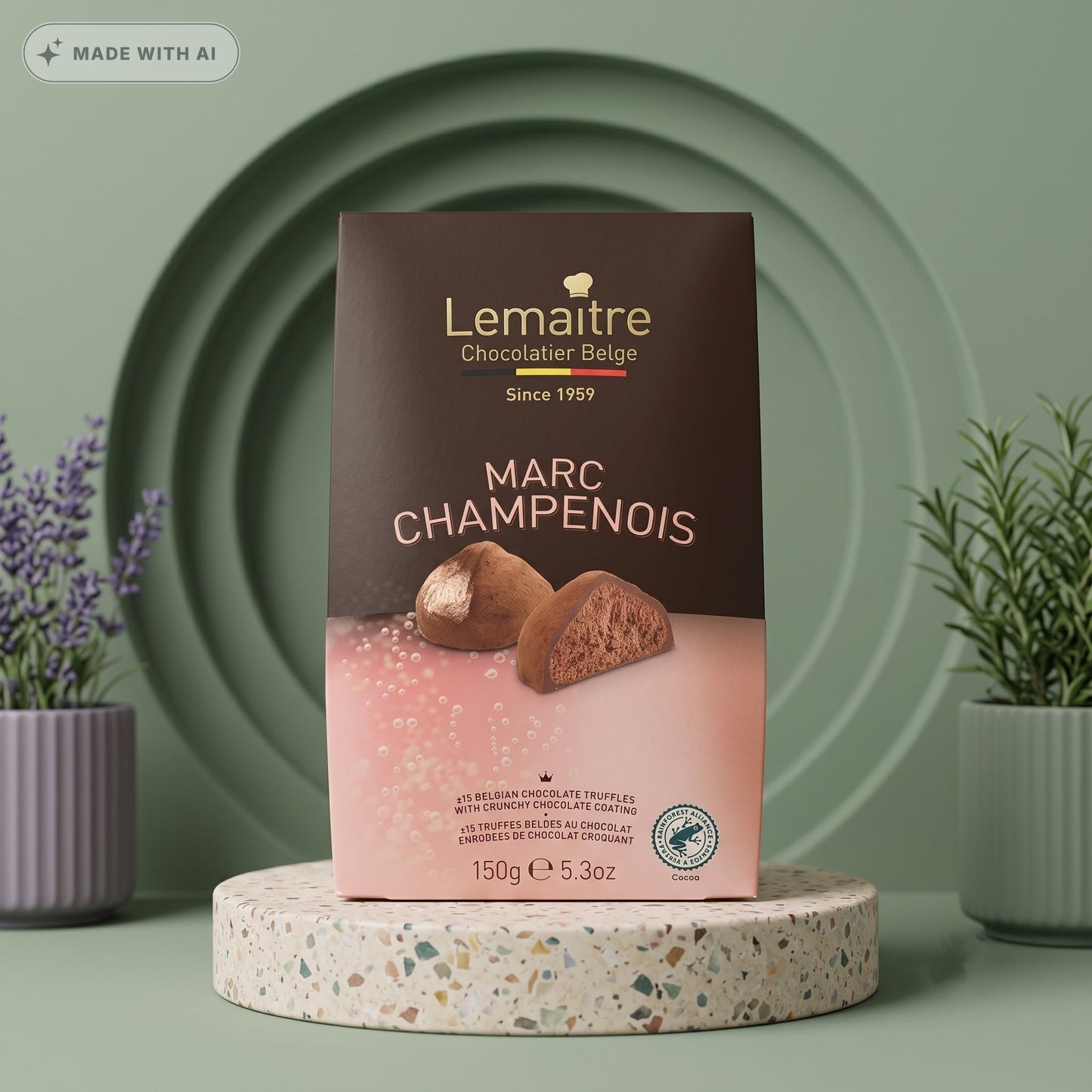 LEMAITRE Kakaokonfekt Marc de Champagne 150g – Zartschmelzende Trüffelspezialität - Delikatess Express