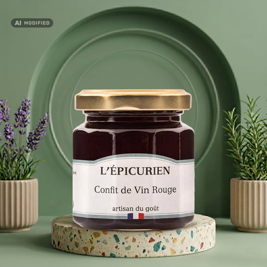 L'ÉPICURIEN Rotwein-Confit – Französisches Premium-Weingelee - Delikatess Express