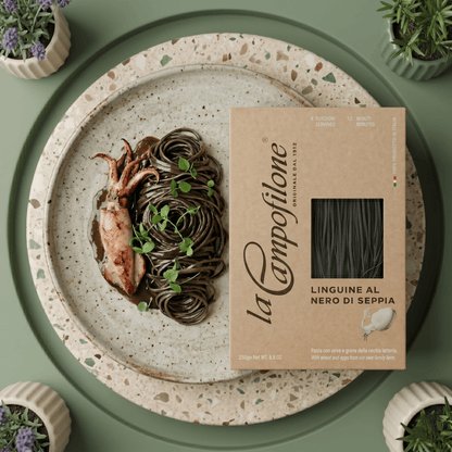 Linguine - Tintenfischtinte - Eierbandnudeln von CAMPOFILONE - Delikatess Express