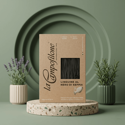 Linguine - Tintenfischtinte - Eierbandnudeln von CAMPOFILONE - Delikatess Express