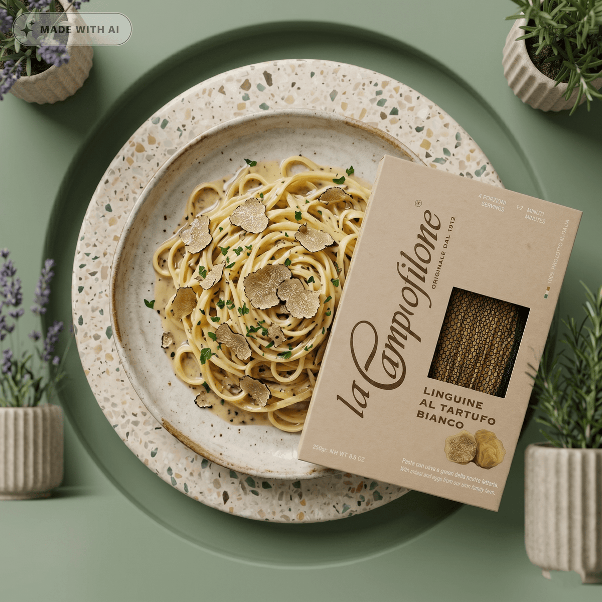 Linguine weißer Trüffel - Eierbandnudeln von CAMPOFILONE - Delikatess Express