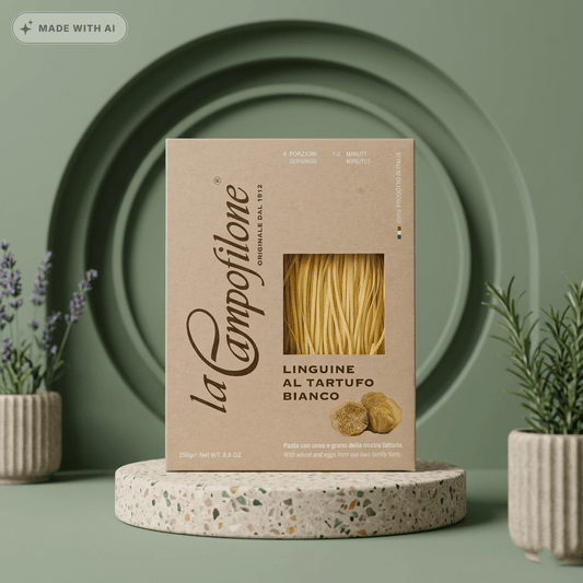 Linguine weißer Trüffel - Eierbandnudeln von CAMPOFILONE - Delikatess Express