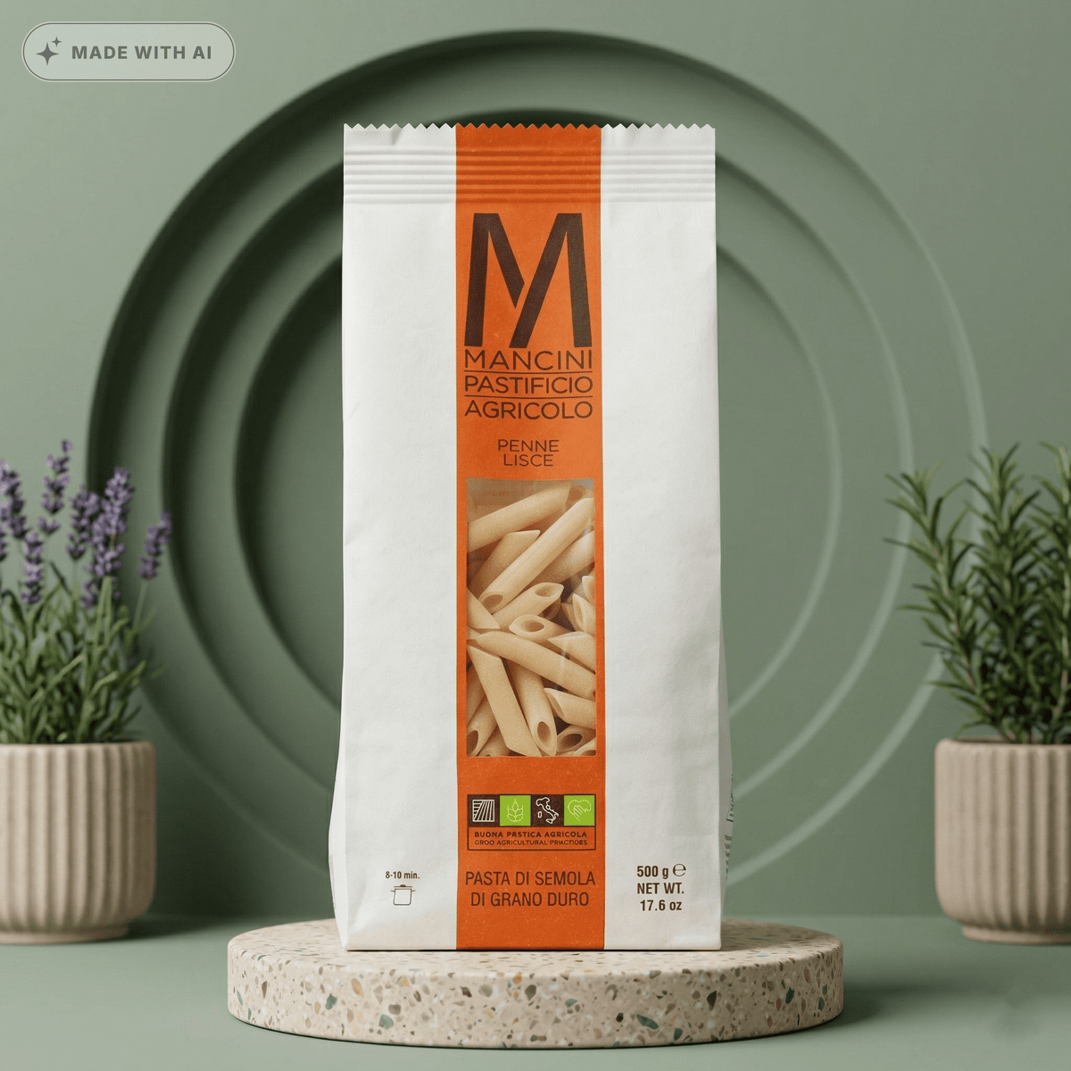 Penne Lisce Nudeln Hartweizenpasta von Pasta Mancini - Delikatess Express