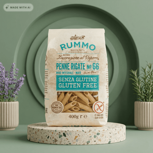 Penne Rigate N°66, glutenfrei - Nudeln aus Vollkornreis und Mais RUMMO - Delikatess Express
