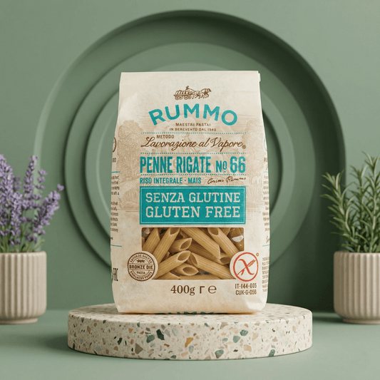 Penne Rigate N°66, glutenfrei - Nudeln aus Vollkornreis und Mais RUMMO - Delikatess Express