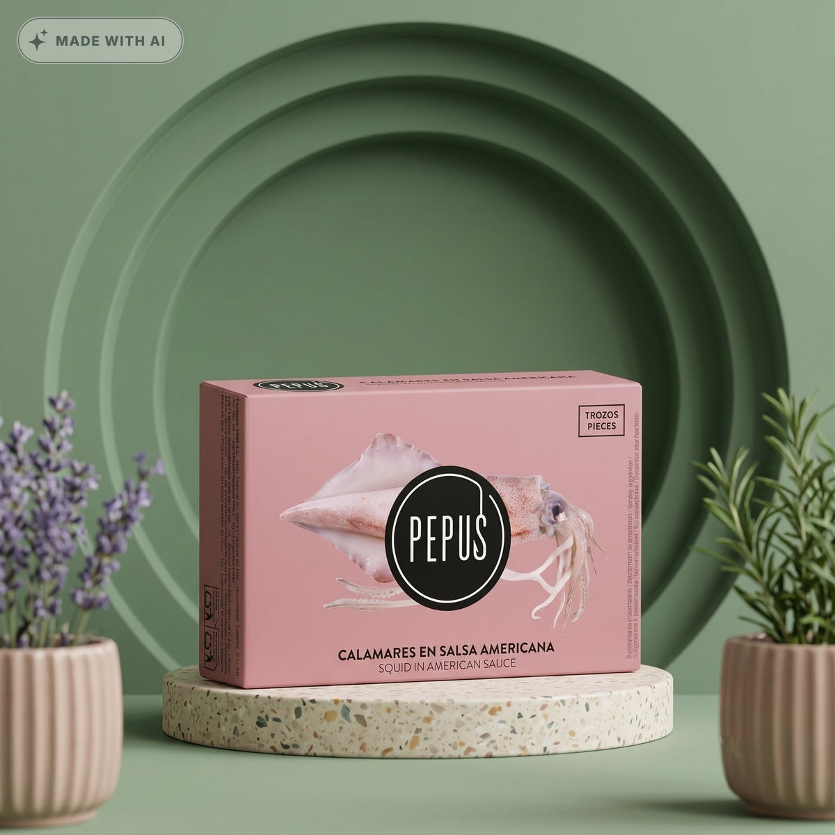 PEPUS Tintenfisch in Americana-Sauce 115 g – Würzige Meeres-Spezialität - Delikatess Express