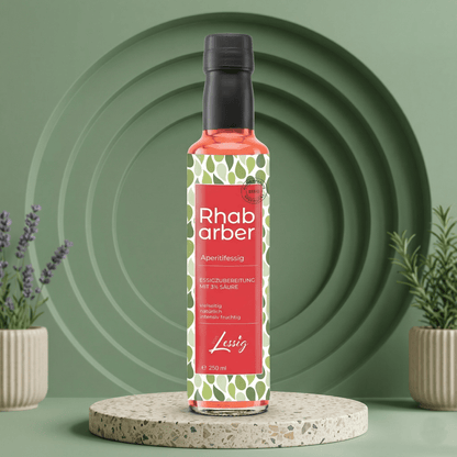 Rhabarber & Essig - mild nur 3% Säure - Delikatess Express